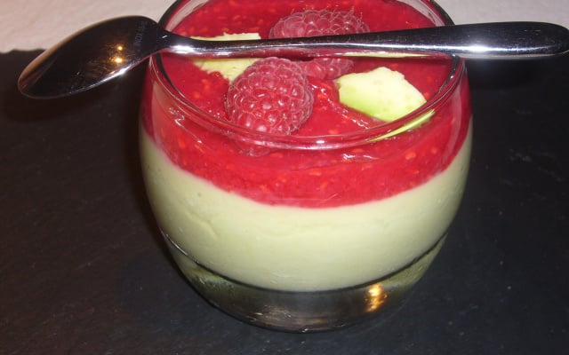 Panna cotta framboise avocat