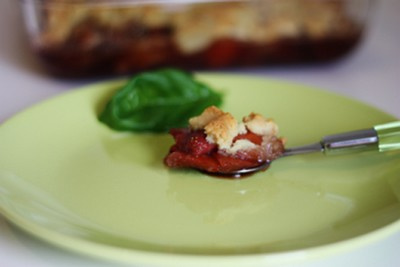 Crumble de tomate et fraise
