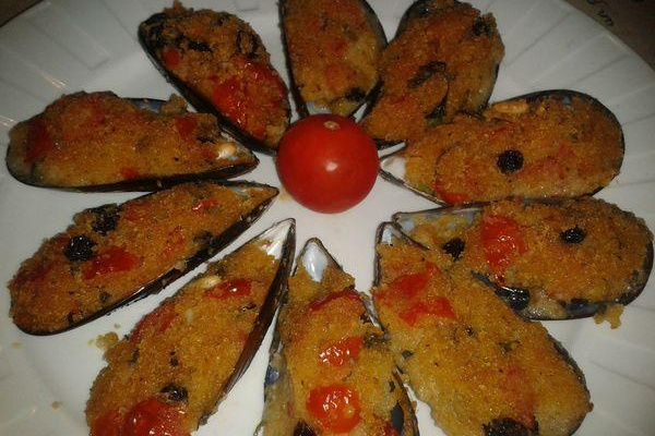 Moules farcies au four