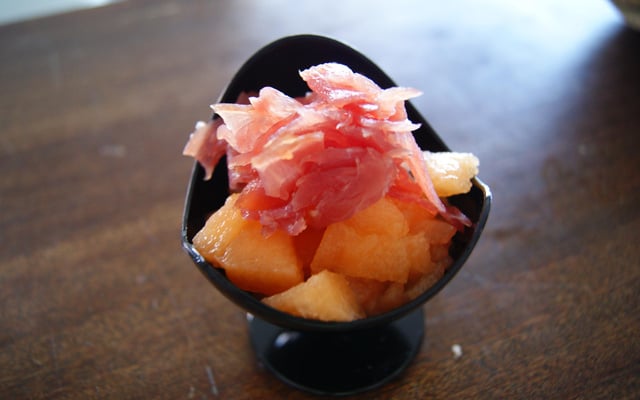 Verrine bacon et melon