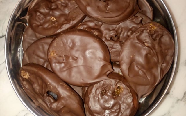 Tranches d'oranges confites au chocolat