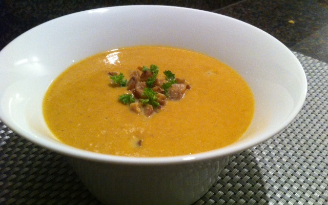 Velouté de potiron aux châtaignes