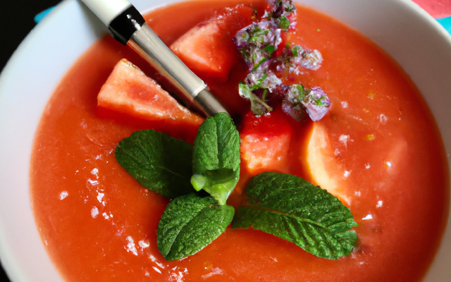 Soupe de fraise, tomate et orange