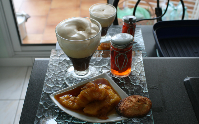 Crème brûlée courgette-saumon et sa chantilly de chèvre
