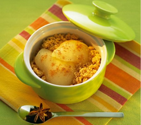 Poires vanillées au pain d'épices