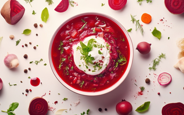 Petite soupe glacée et ses billes de gaufrettes