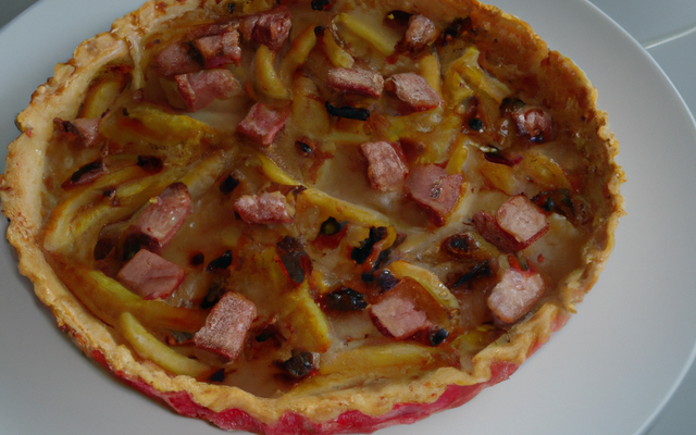 Tarte fine aux pommes et à l'andouille de Vire