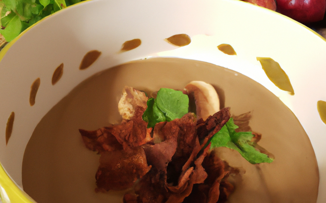 Velouté d'automne de châtaignes à la chicorée