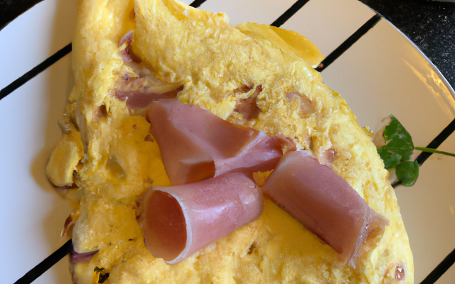 Omelette à la crème de gruyère et au jambon