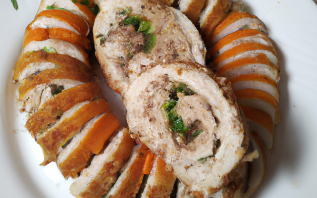 Roulé de poulet qui pique et qui croque