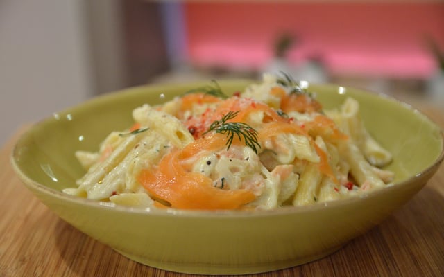 Pâtes au saumon fumé et à la crème