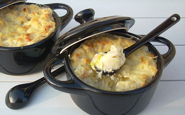 Parmentier de poireaux au fromage