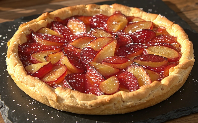 Tarte aux prunes rouges