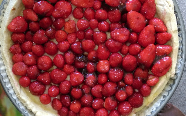 Tarte aux fraises traditionnelle à la crème pâtissière