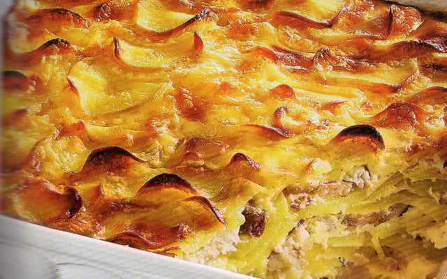 Gratin de matjes à la ciboulette