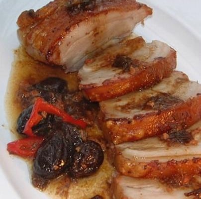 Roti de porc aux pruneaux