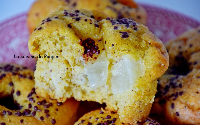 Muffin cœur aux dés de melon et perles de chocolat