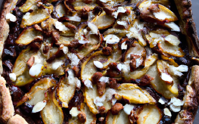 Tarte poire chocolat aux amandes