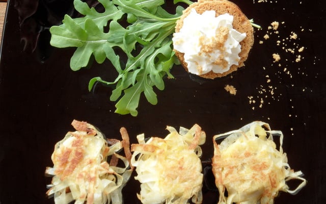 Boudin croustillant et chantilly de Chaource sur pain d'épice