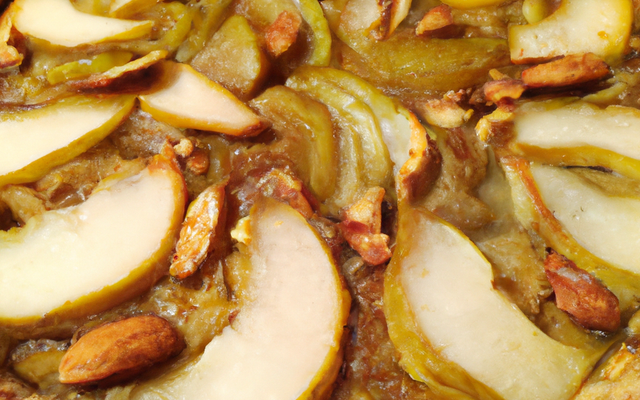 Tarte amandine aux poires, sans beurre