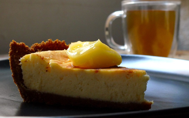 Cheesecake accompagné de son lemon curd