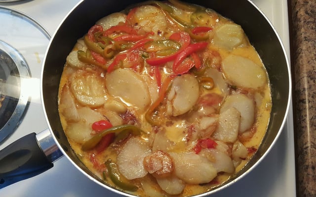 Tortilla espagnole aux pommes de terre et poivrons