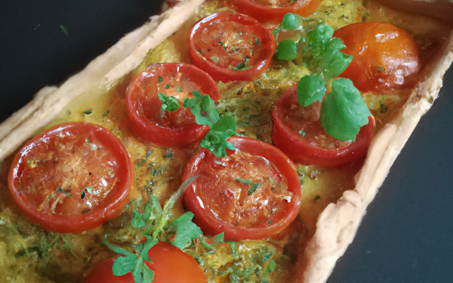 Tarte feuilletée moutarde et tomate