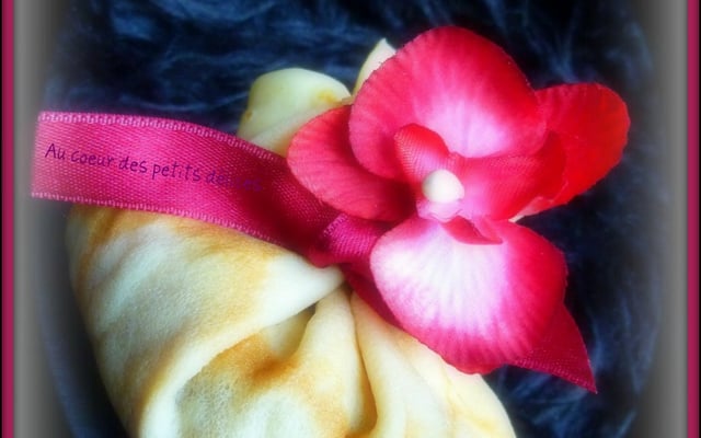 Aumônière de banane caramélisée et sa crème au spéculoos