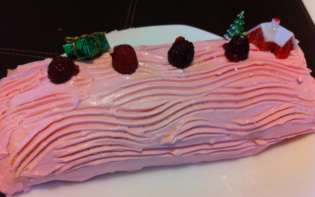 Bûche de Noël aux framboises