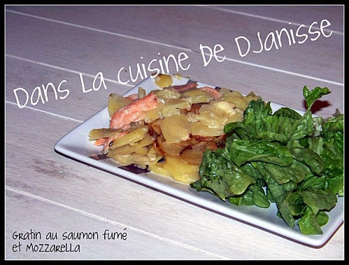 Gratin au saumon fumé et mozzarella