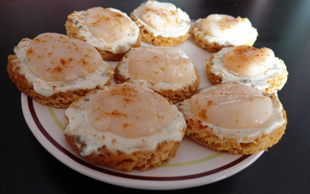 Bouchées de noix st jacques et pain d'épices