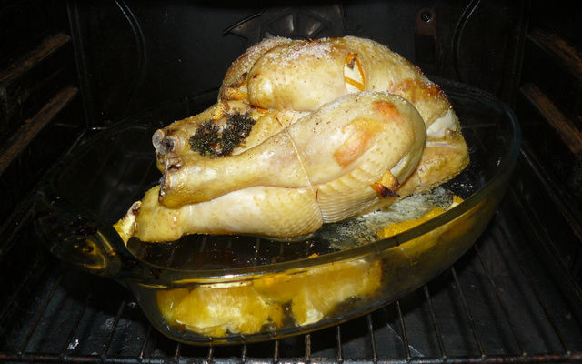 Poulet rôti à l'orange