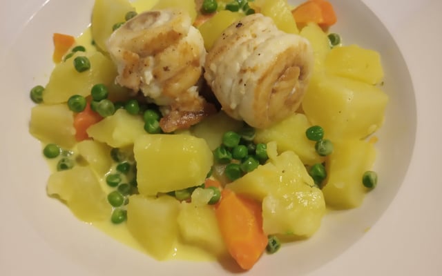 Filets de sole et Pom'Express à l'orange en cappuccino