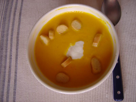 Soupe de potimarron cuite dans le lait
