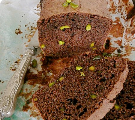 Cake chocolat aux éclats de pistaches