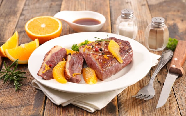 Magret de canard à l'orange