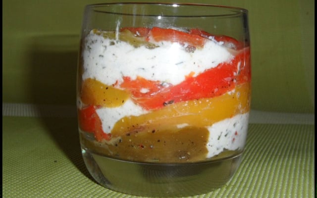 Verrine de brousse aux poivrons