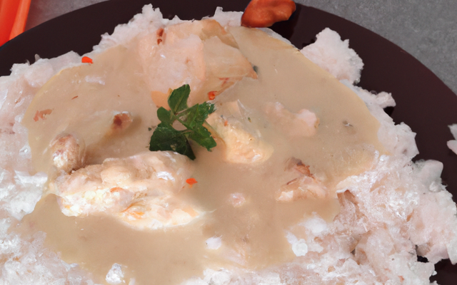 Chapon sauce blanche et riz sauvage