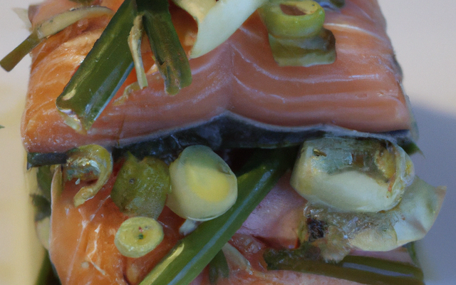 Papillotte de saumon aux blancs de poireaux