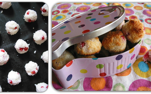 Bouchées coco et groseilles