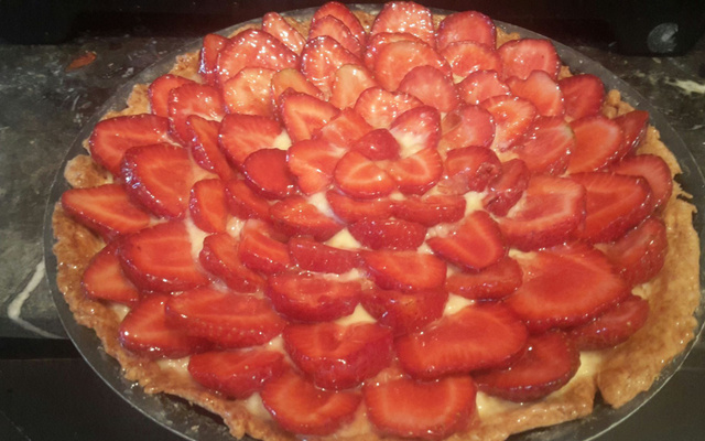 Tarte aux fraises traditionnelle à la crème pâtissière