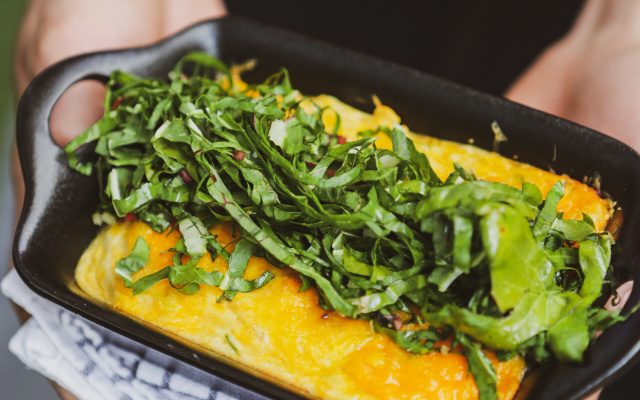 Gratin de blettes au lait de noisette et mimolette