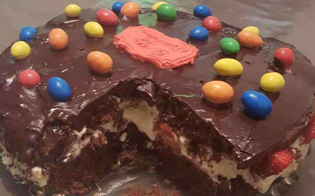 Fraisier au fondant de chocolat