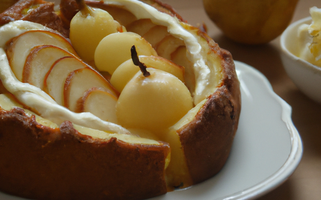 Charlotte aux poires à la crème anglaise