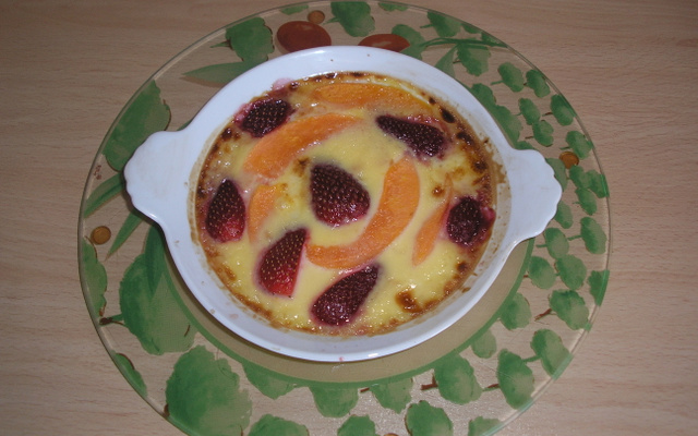 Gratin aux fraises et au melon