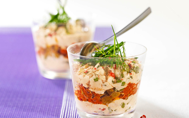 Verrine de thon au chèvre