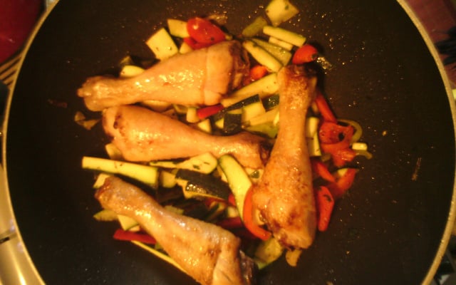 Wok de poulet et légumes du soleil