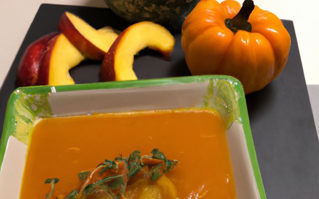 Soupe de potimarron et ses pommes de terre à la coque