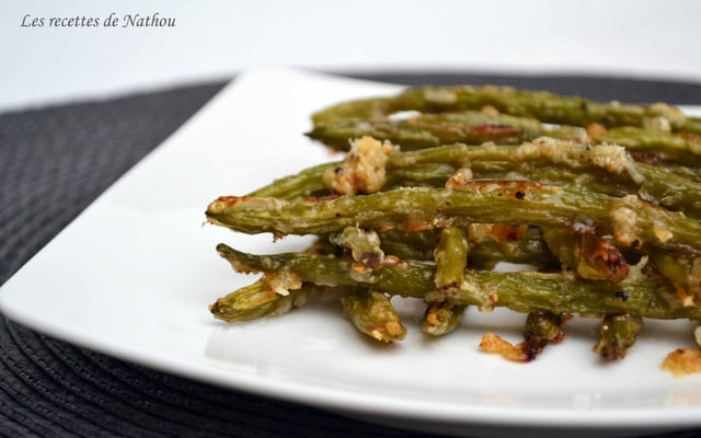 Haricots verts grillés au parmesan