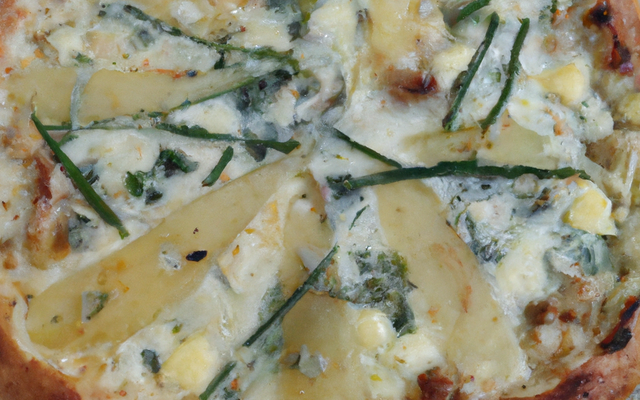 Pizza aux poireaux et emmental